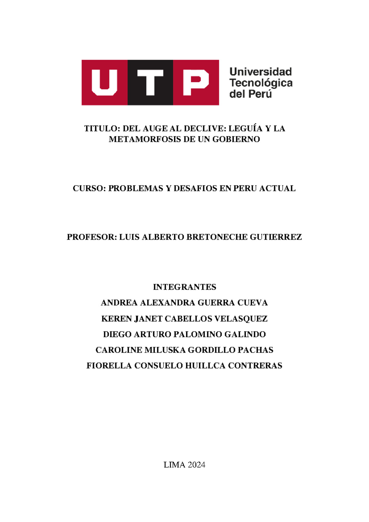DEL AUGE AL Declive - Trabajo DE Investigación - TITULO: DEL AUGE AL ...