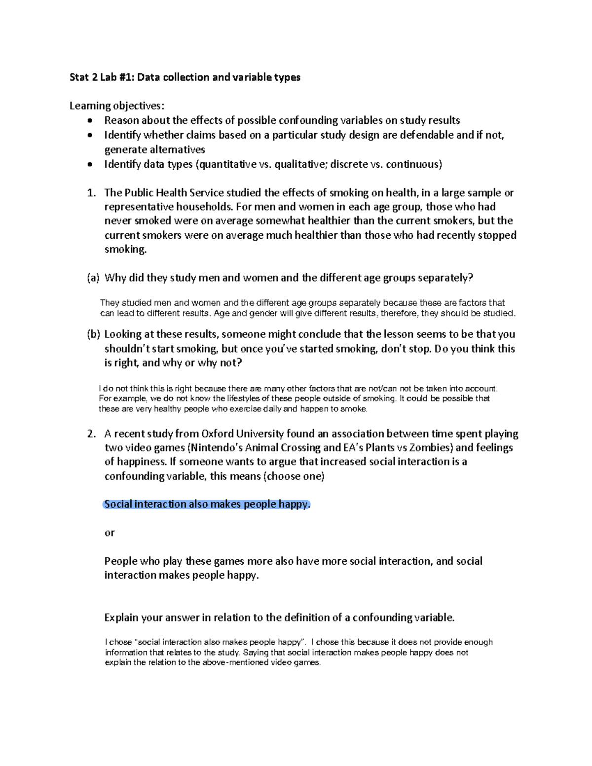 Stat2 Lab 1 HW - Lab 1 - Stat 2 Lab # 1 : Data collection and variable ...