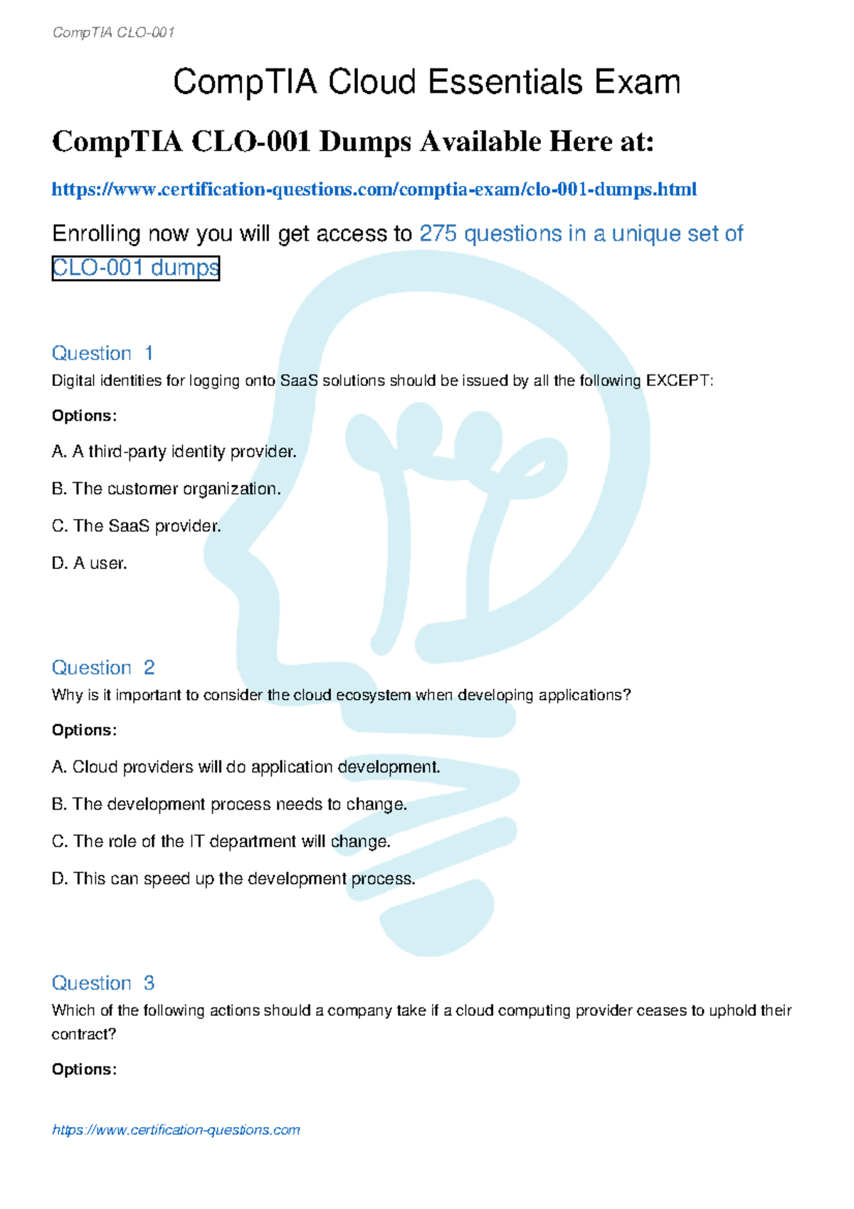 Clo-001-pdf - Day la tai lieu cua thoi - CompTIA Cloud Essentials Exam ...