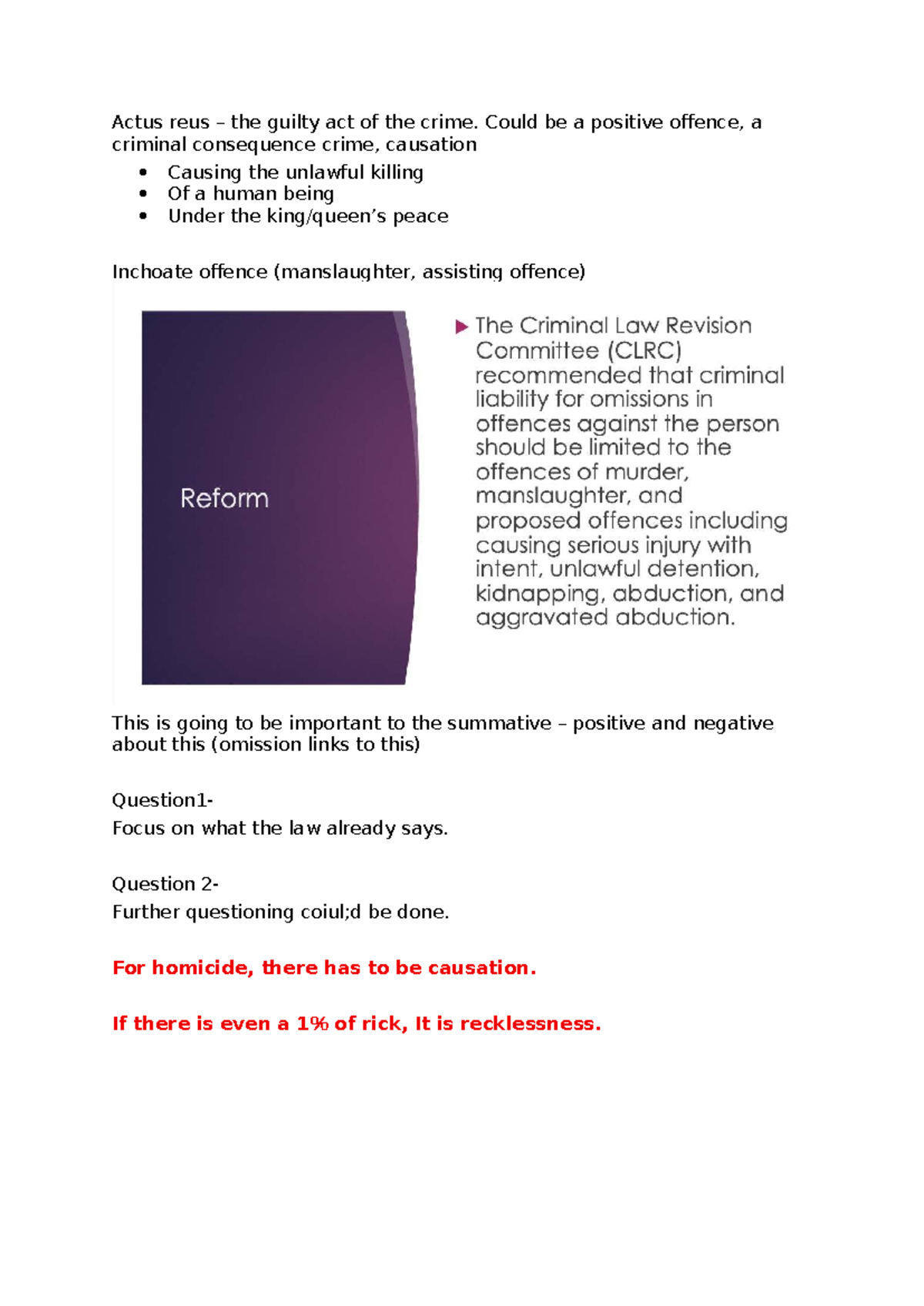 Advance Criminal Law - Key Concepts and Case Studies - Studocu