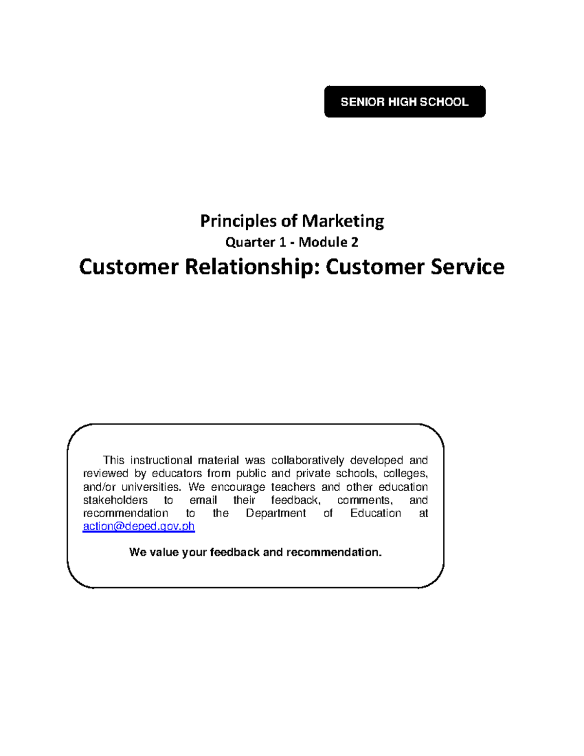 Principles of Marketing - Customer Relationship Management (ABM_PM11 ...