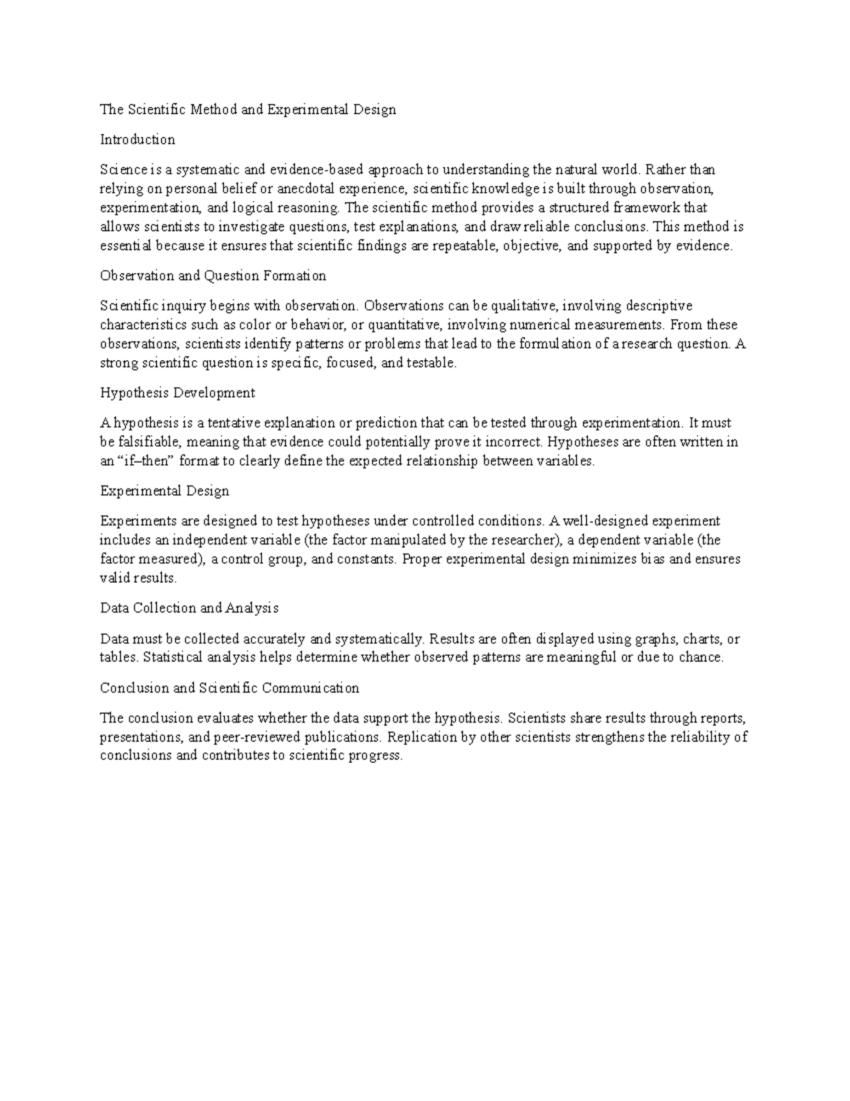 Scientific Method & Experimental Design Overview - Intro to Science ...