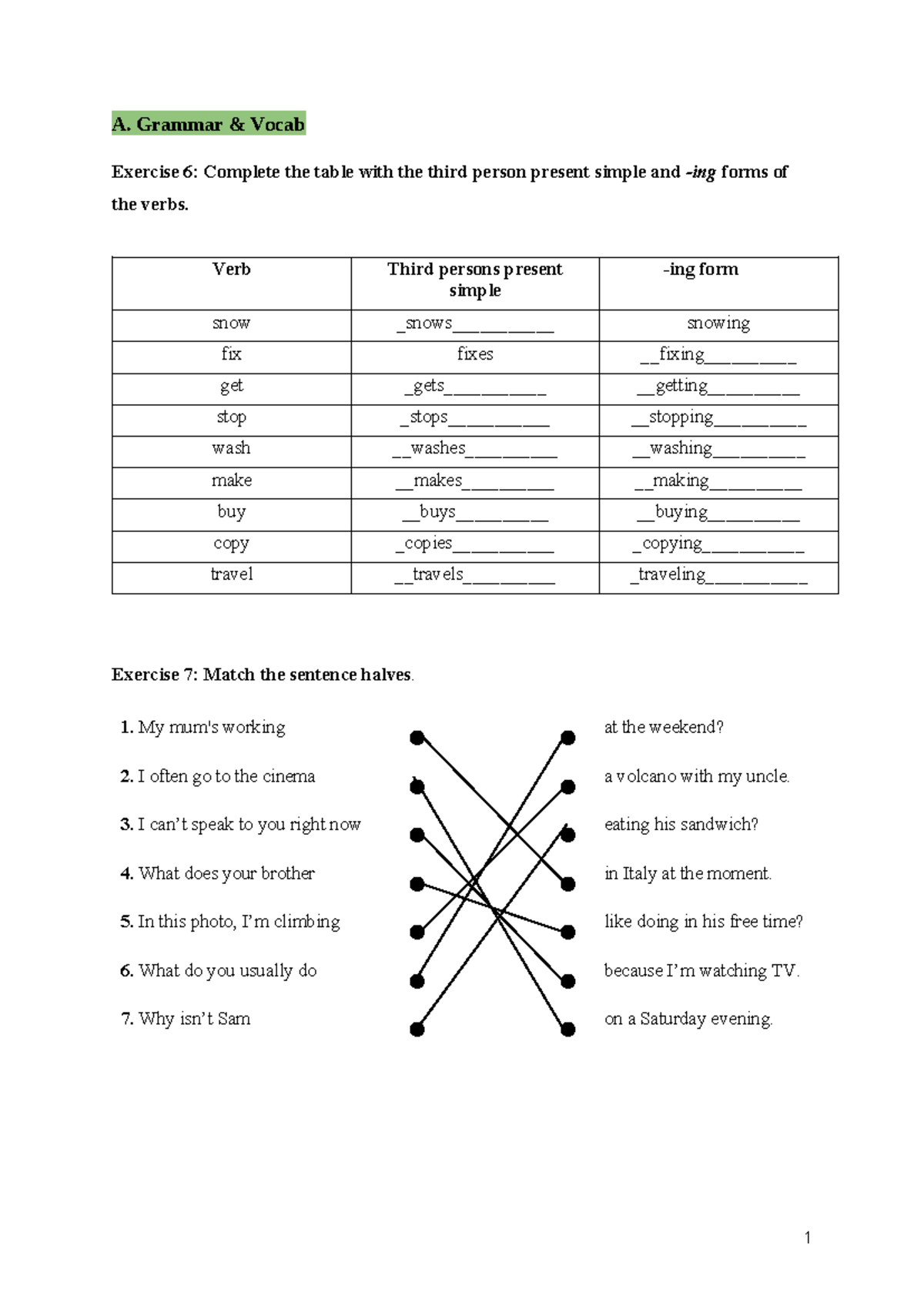 Unit 3 Lesson 2: Grammar and Vocabulary Exercises - Studocu
