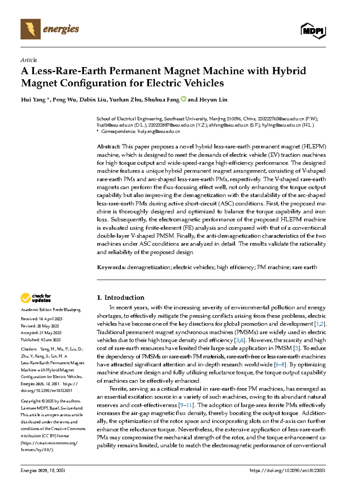 A Hybrid Permanent Magnet Machine Design for Electric Vehicles (EE 2025 ...