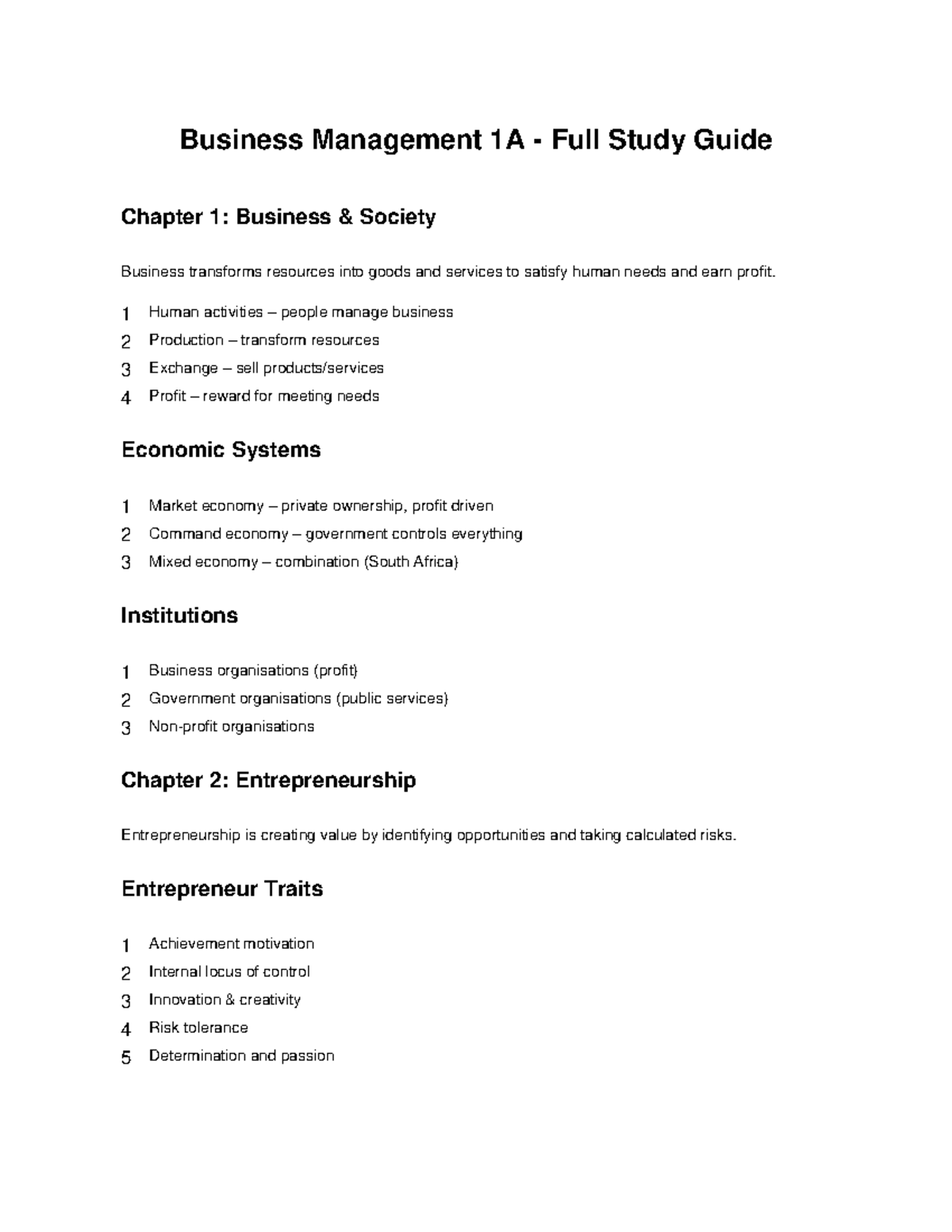 BMNG5121 Study Guide: Business Management Overview and Key Concepts ...