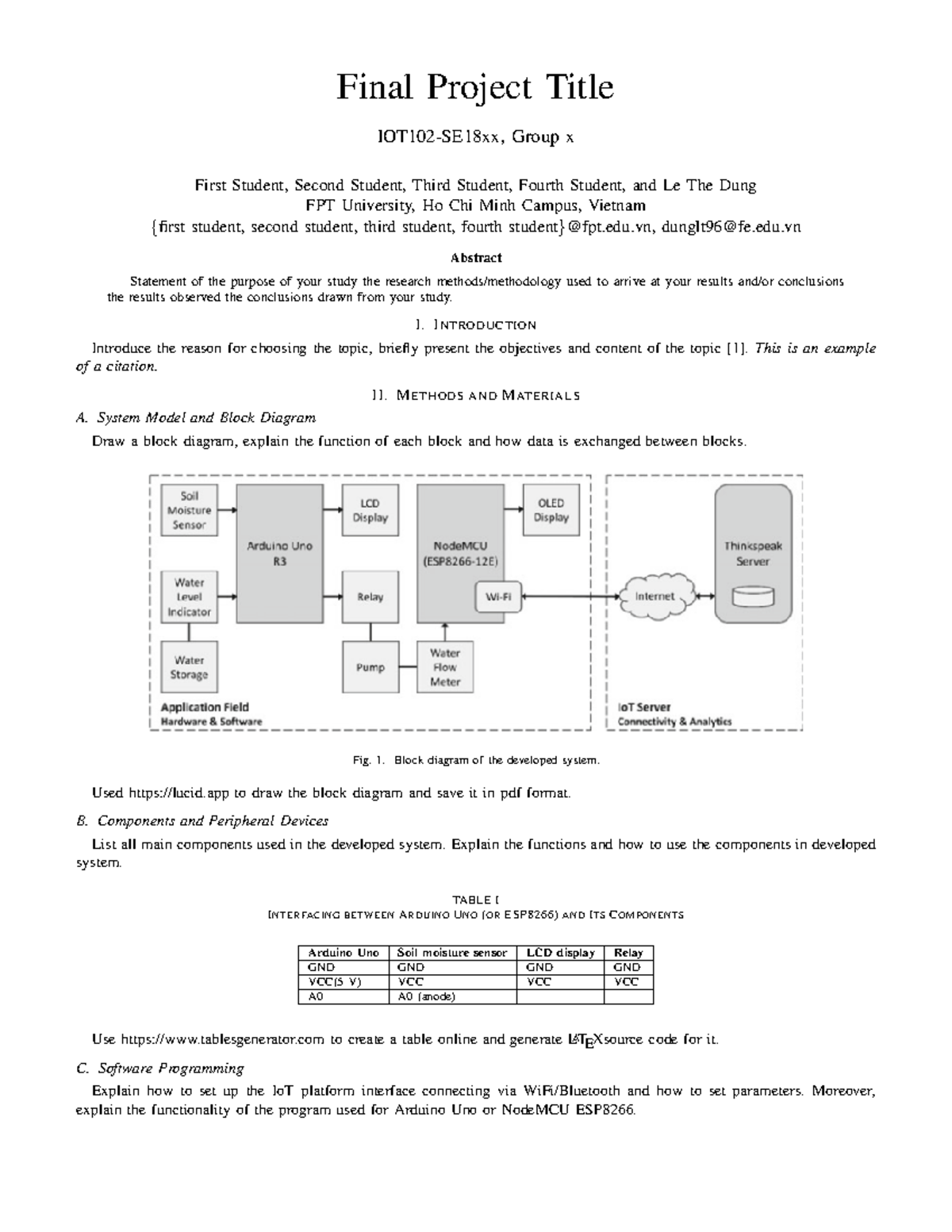 IOT102 Final Project Report on IoT System Development and Analysis ...