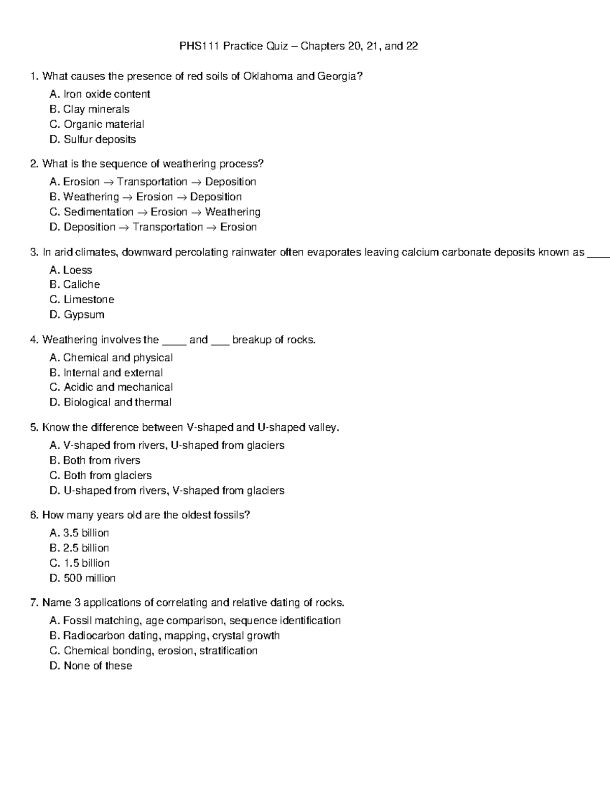 PHS111 Practice Quiz Review: Chapters 20, 21, and 22 - Studocu