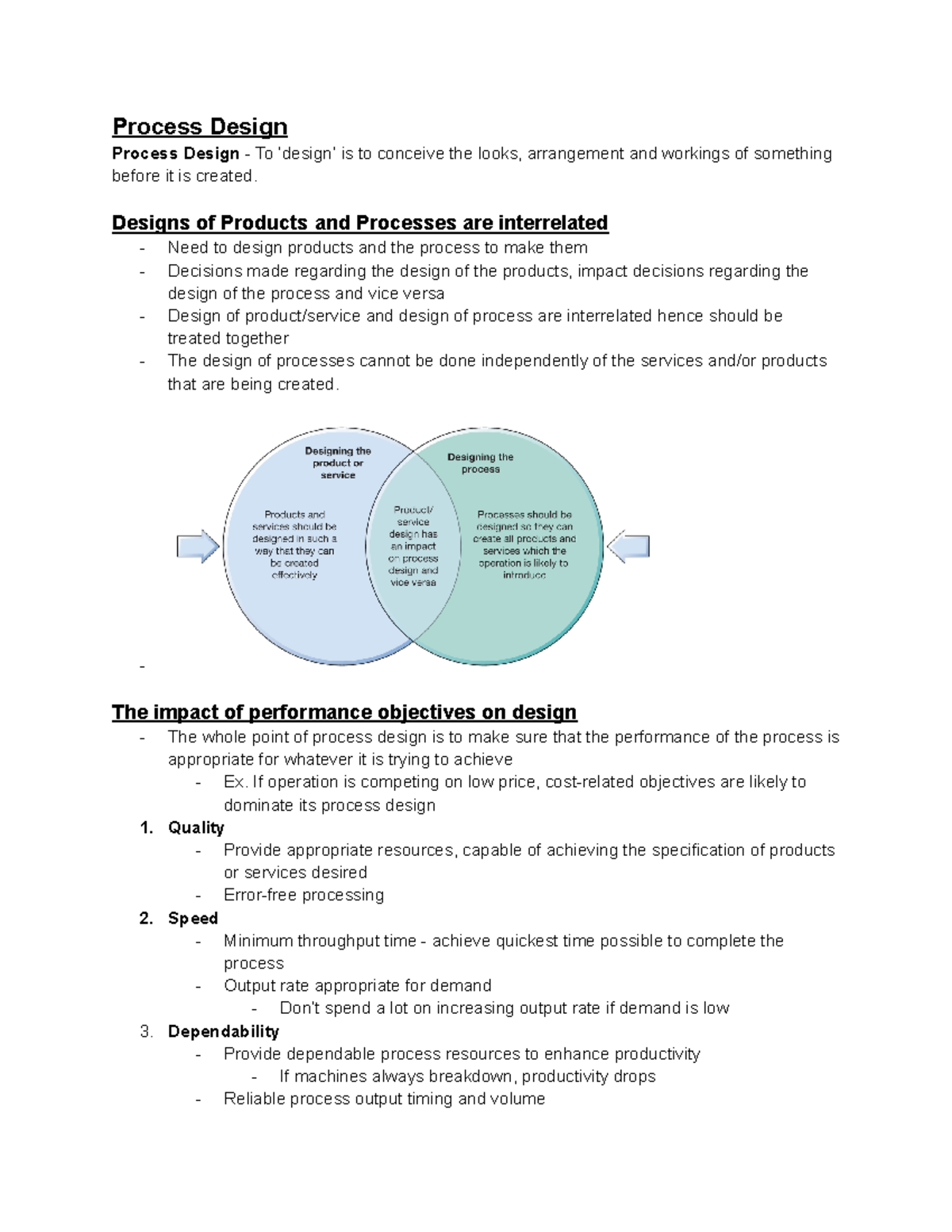 Process Design Concepts: Lesson 2 Notes for Operations Management - Studocu