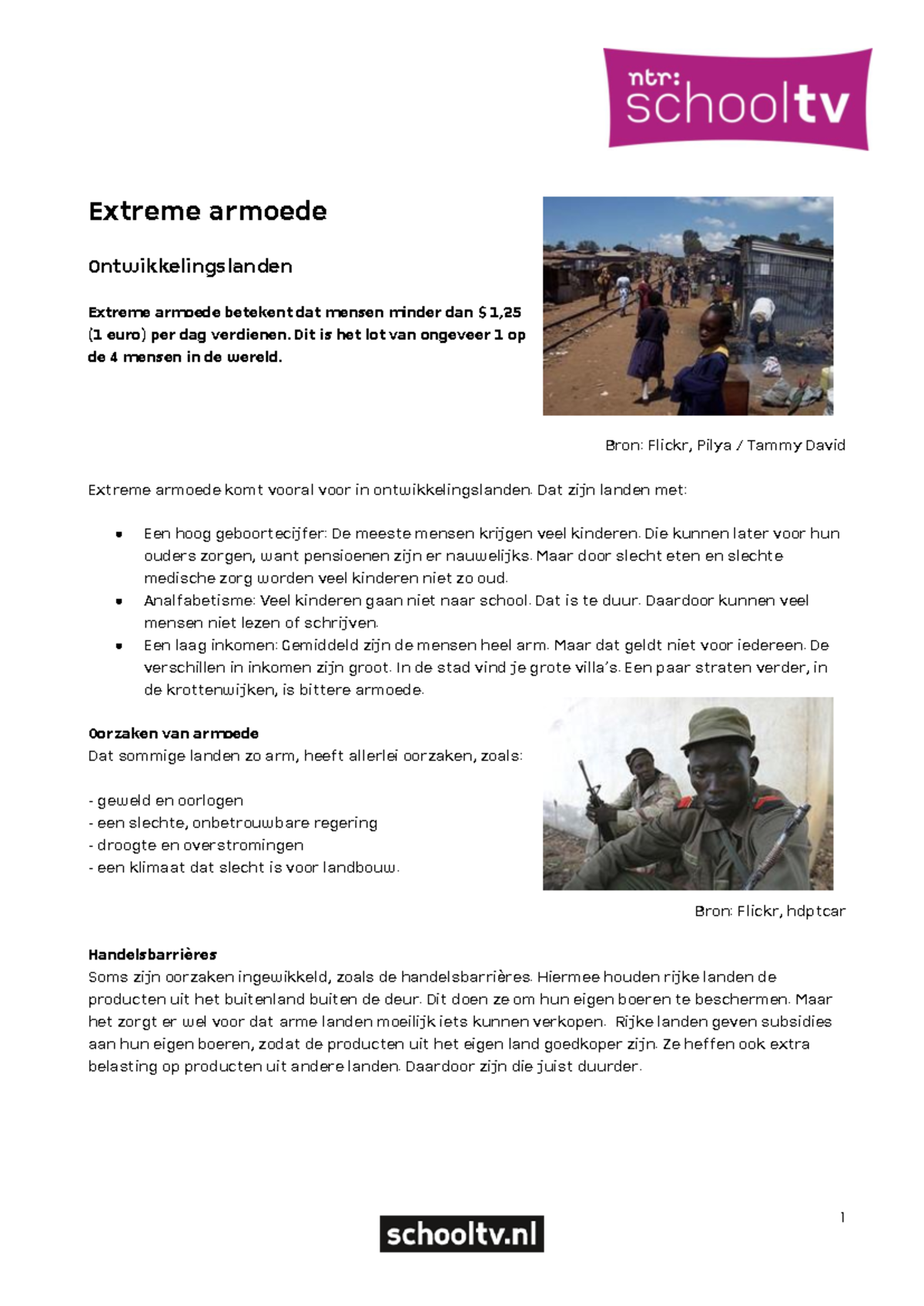 Extreme Armoede in Ontwikkelingslanden - Schooltv Lecture Notes 2023 ...