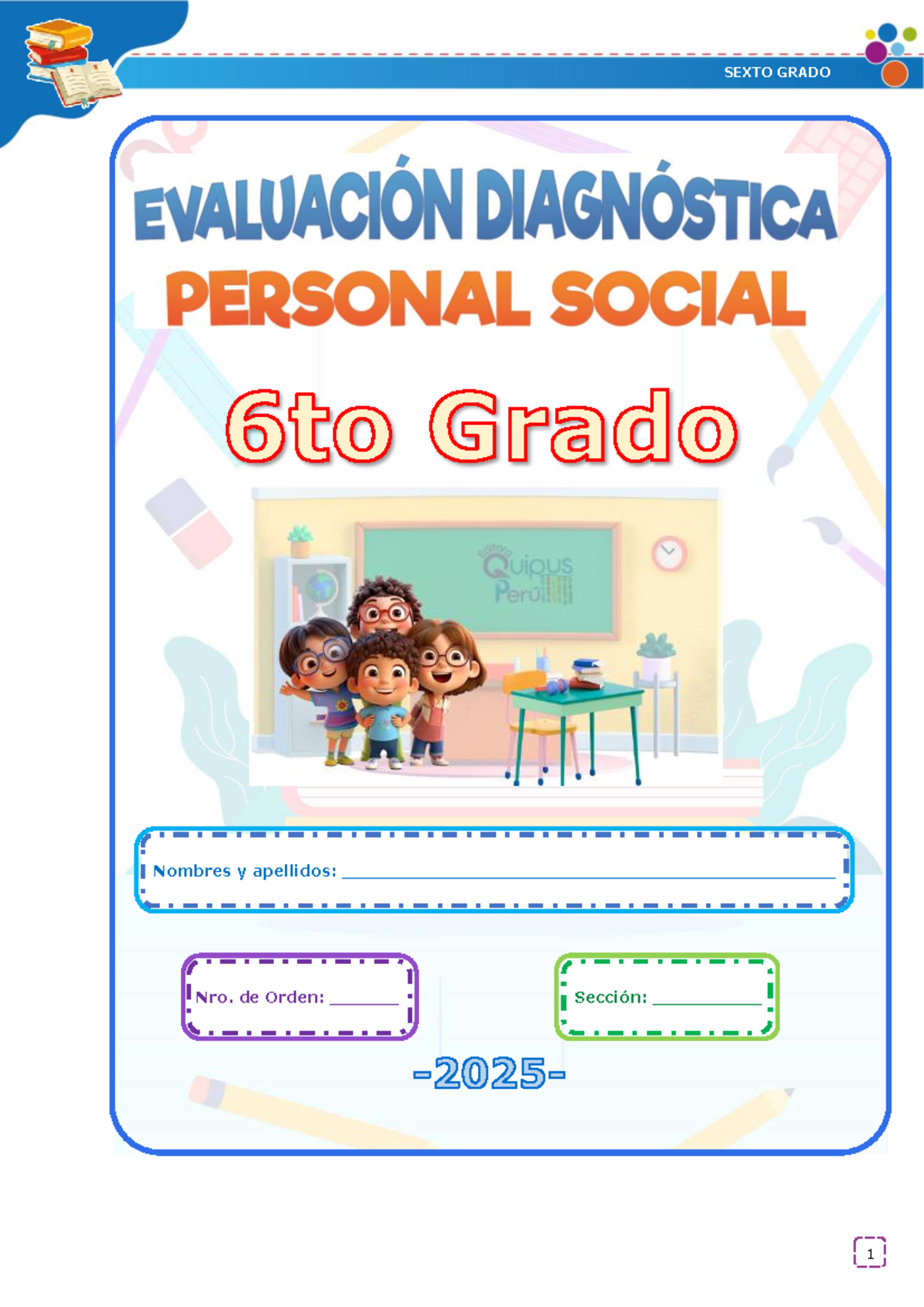SEXTO GRADO - Evaluación Diagnóstica de Personal Social - Studocu