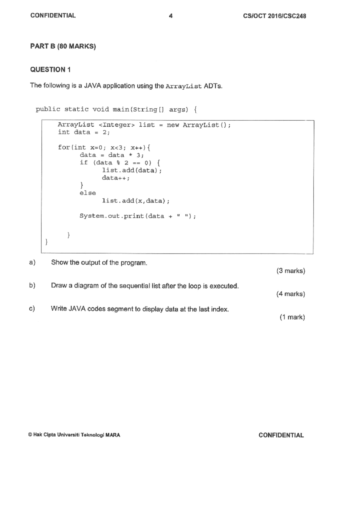 Final Exam Solutions for CSC248 - October 2016 - Studocu
