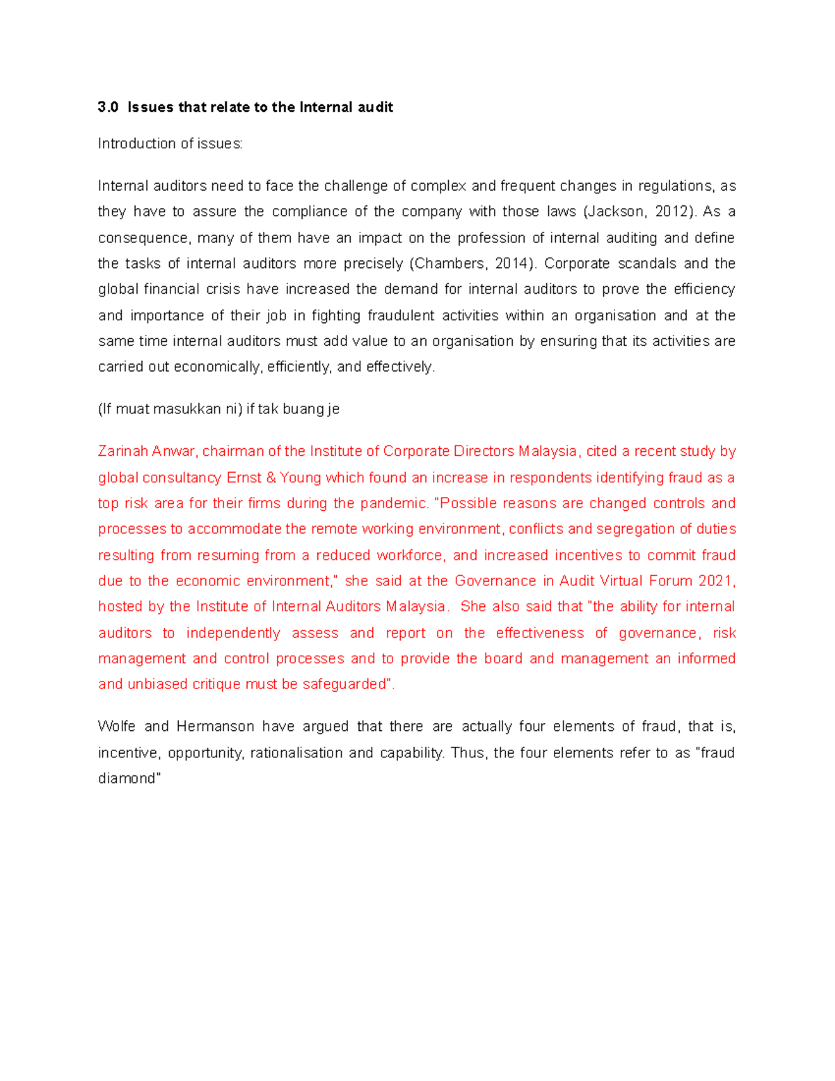 AUD689 - Key Issues in Internal Audit and Fraud Prevention - Studocu