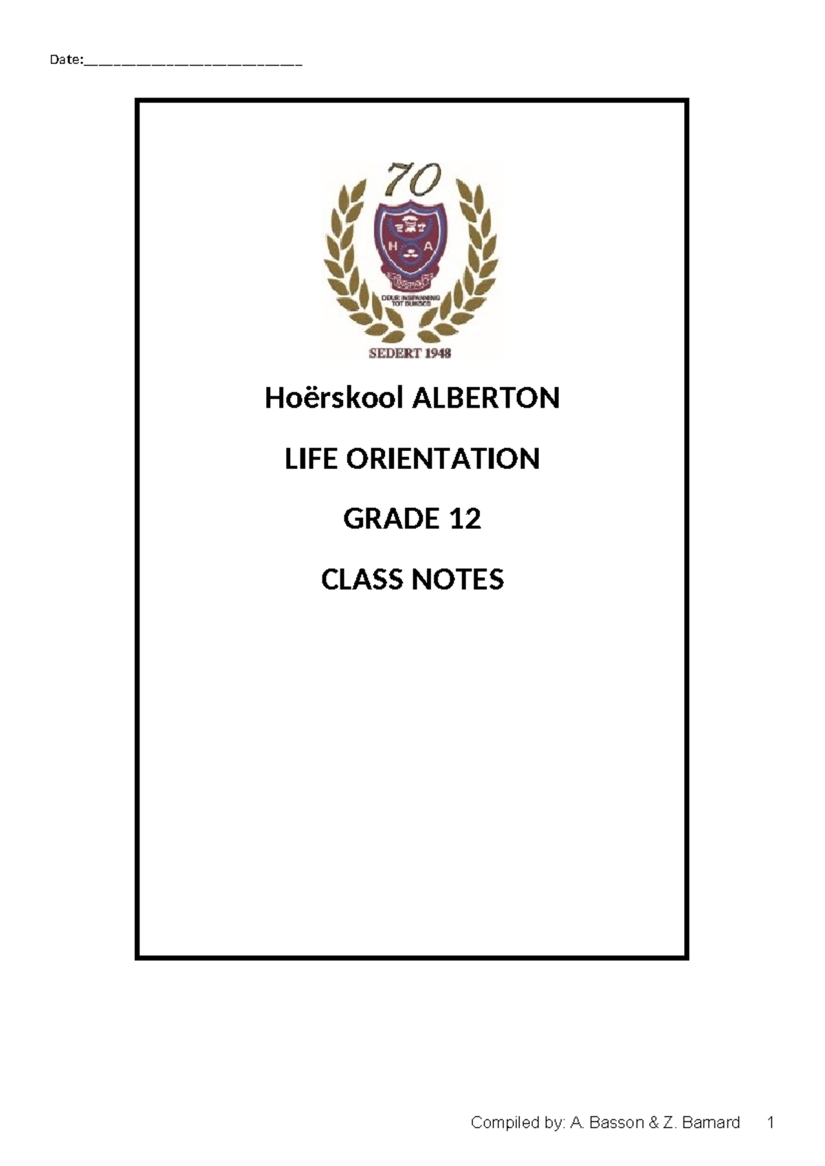 Grade 12 LO Class Notes: Understanding Stress & Life Skills - Studocu