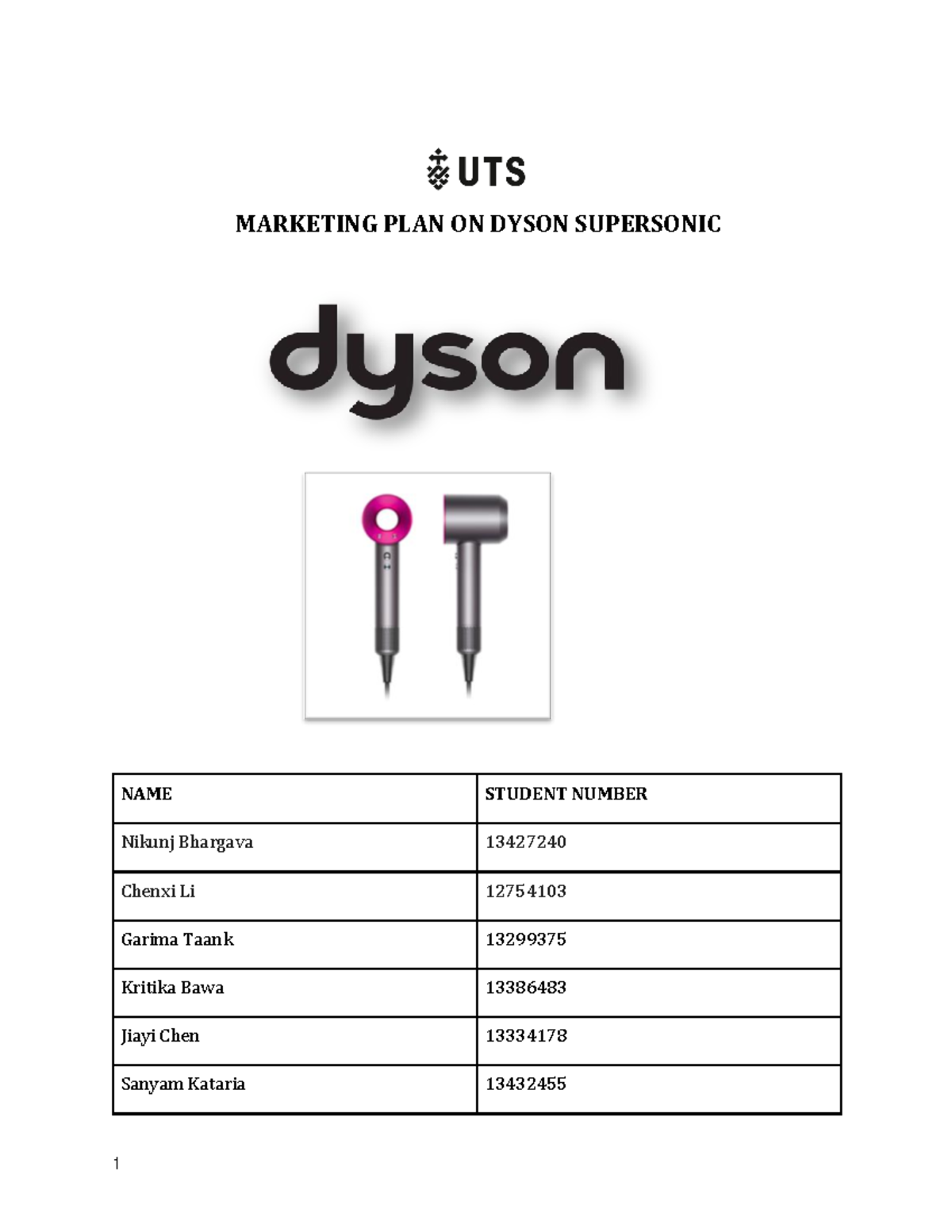 Marketing Strategy for Dyson Supersonic: Final Plan Analysis - Studocu