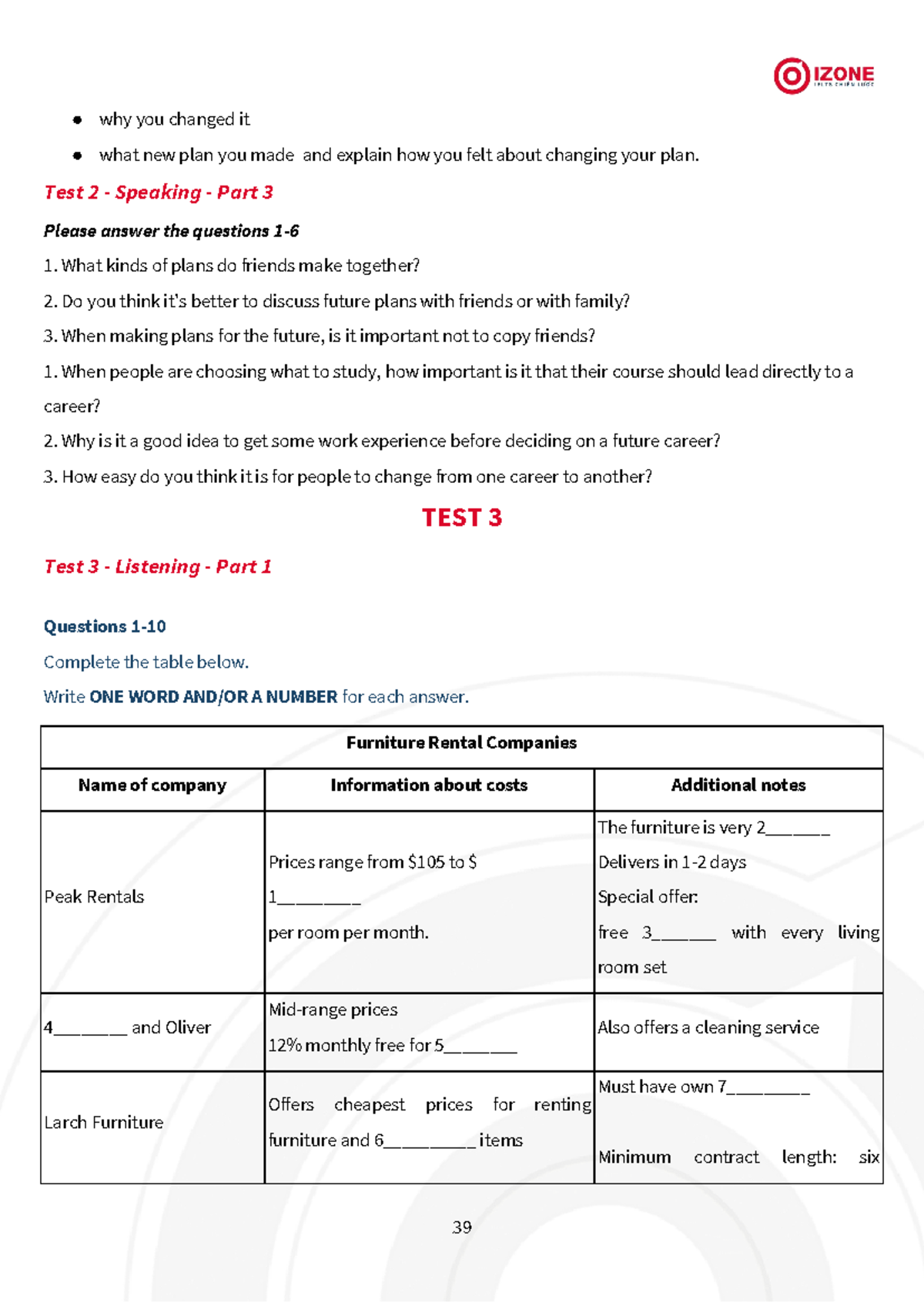 Test 3 - Listening and Reading Comprehension Exam - Studocu