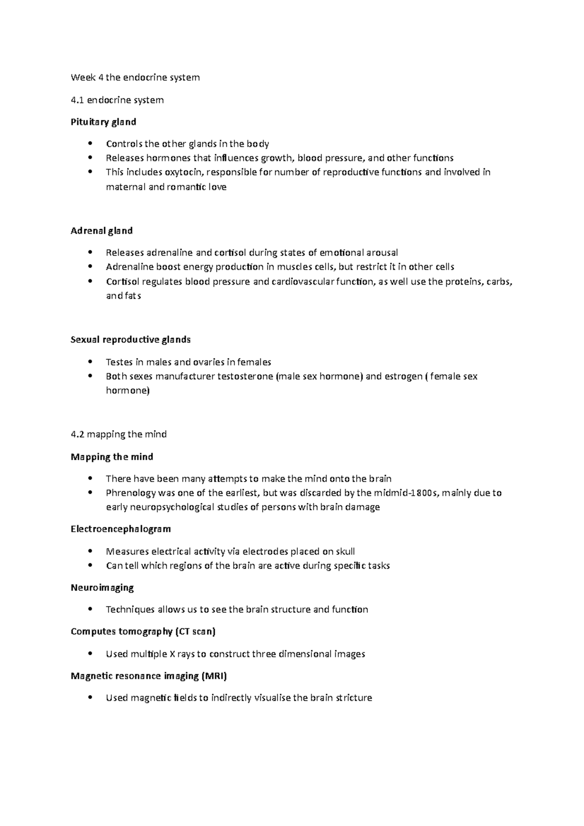 Week 4 the endocrine system - Week 4 the endocrine system 4 endocrine ...