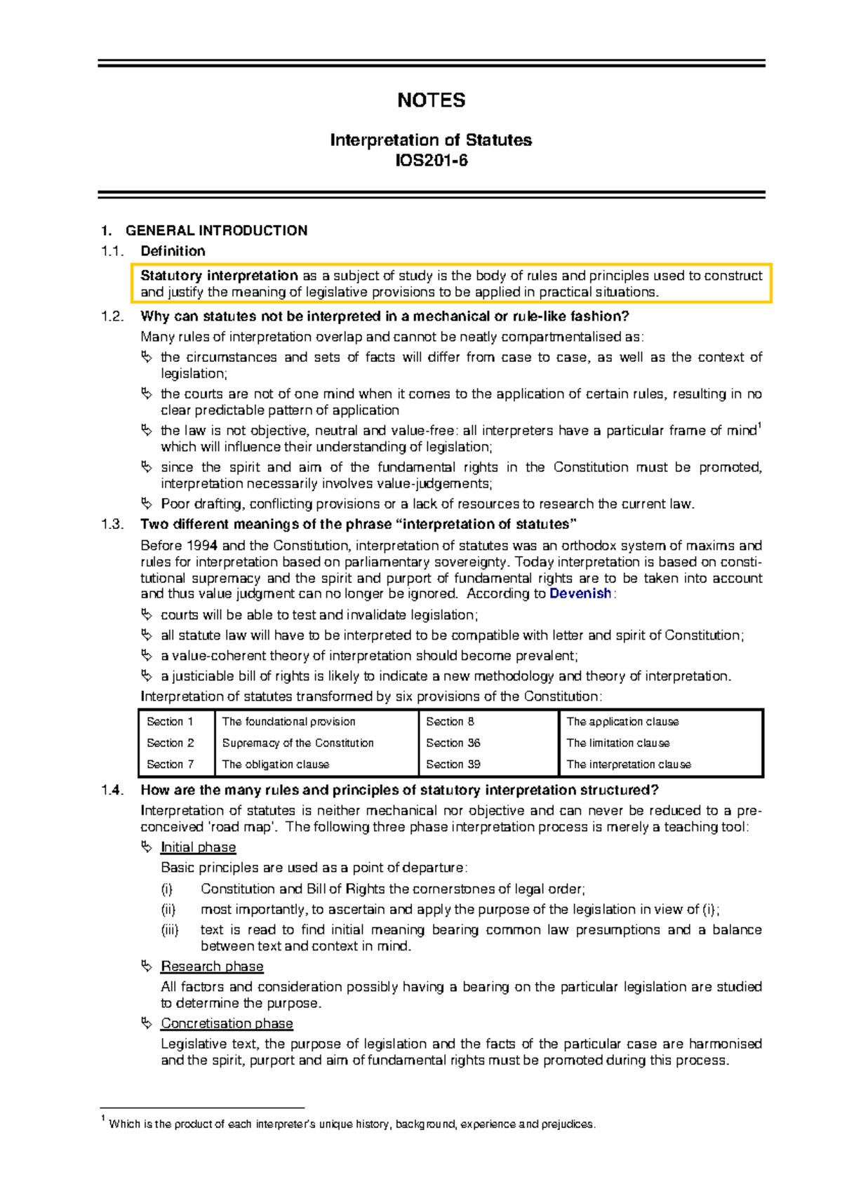 IOS2601 - Statutory Interpretation Exam Preparation Notes - Studocu