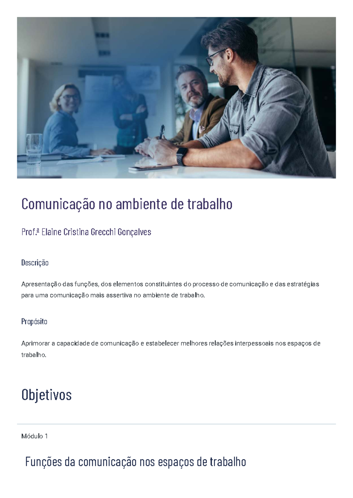 Tema 3 - Comunicação no Ambiente de Trabalho: Estratégias e Funções ...
