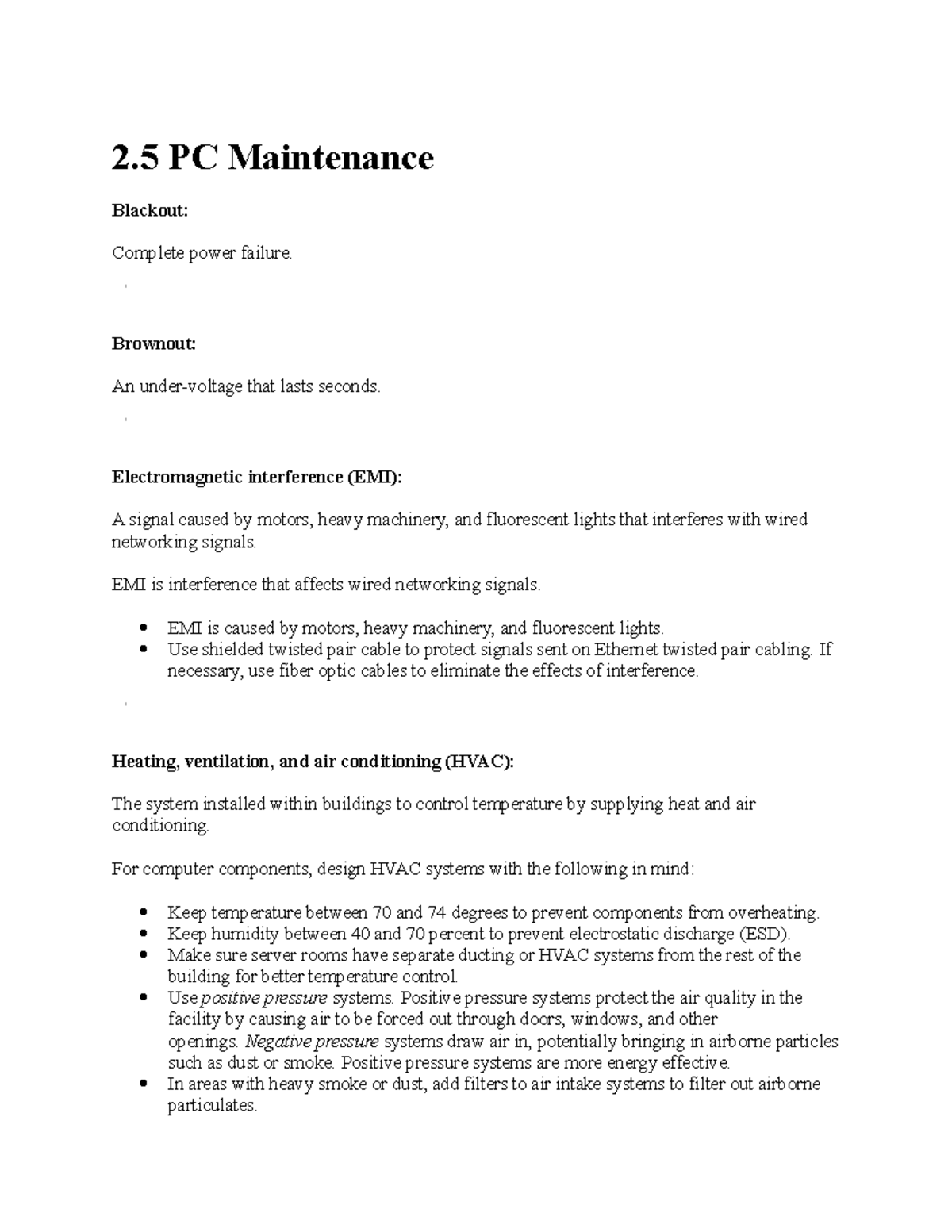 IT 202 chapter two notes for operating systems - 2 PC Maintenance ...