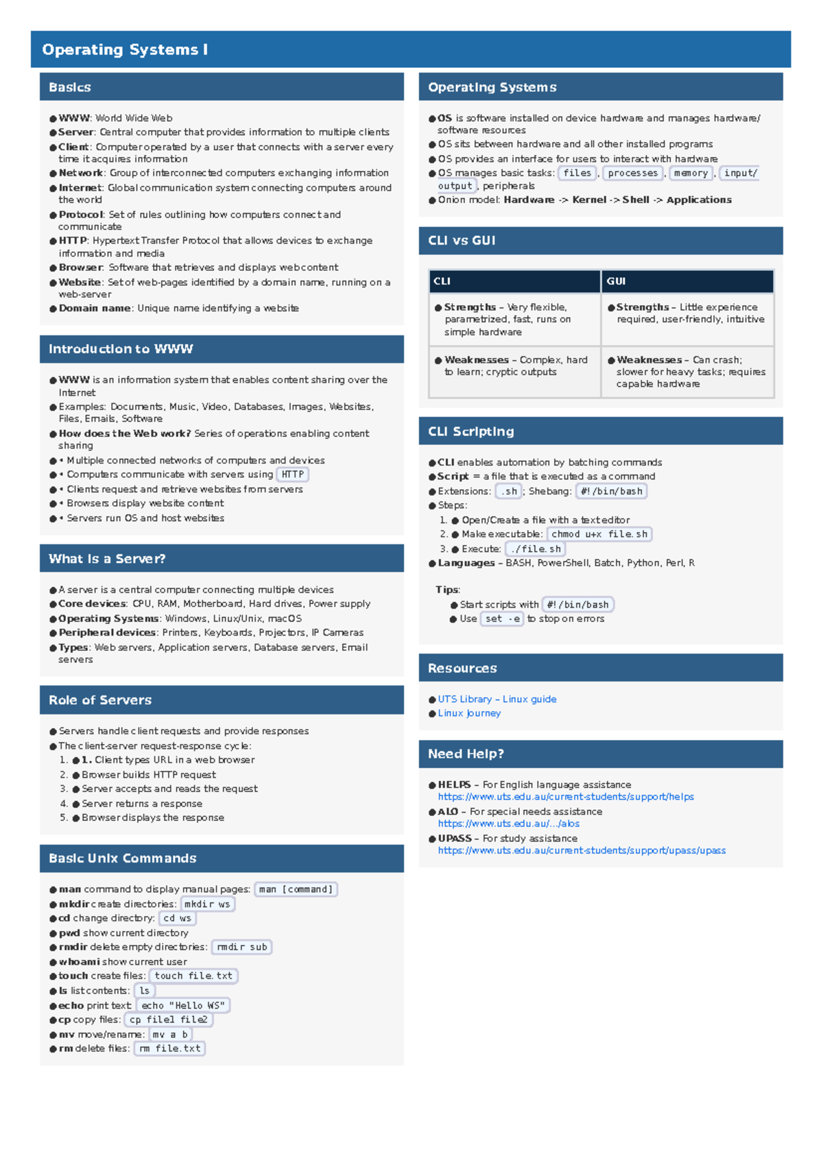Operating Systems I: Basics of OS and Web Interaction Notes - Studocu