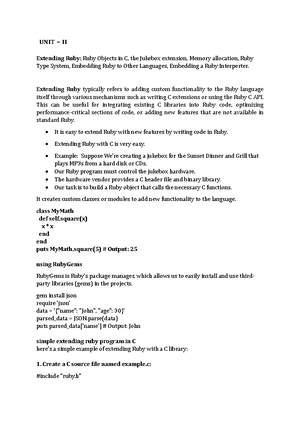 SL all units - scripting language of - Ruby is a pure object-oriented ...
