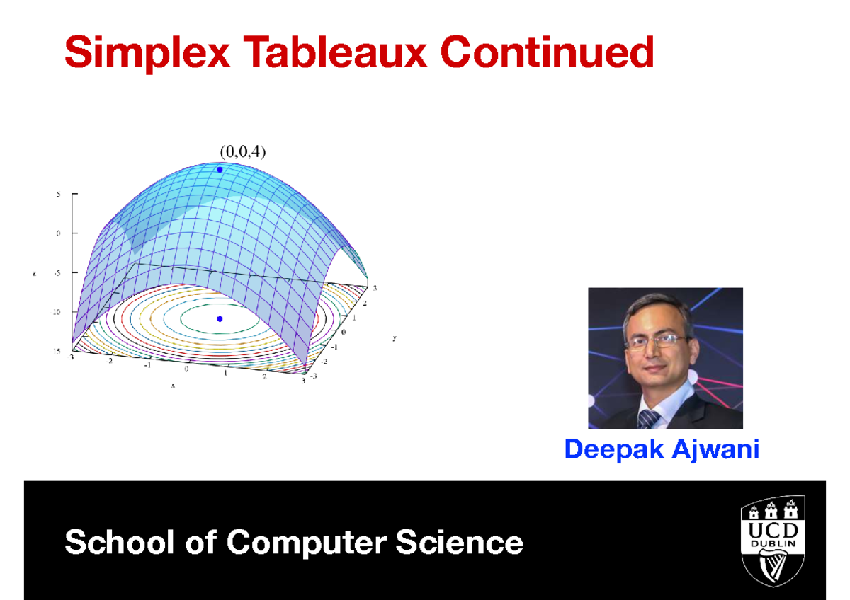 COMP47790: Simplex Tableaux Method for Optimization - Studocu