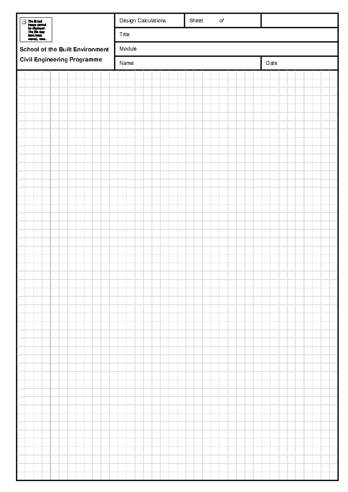 Calculation Paper - NOTES - Blaw2001 - School of the Built Environment ...