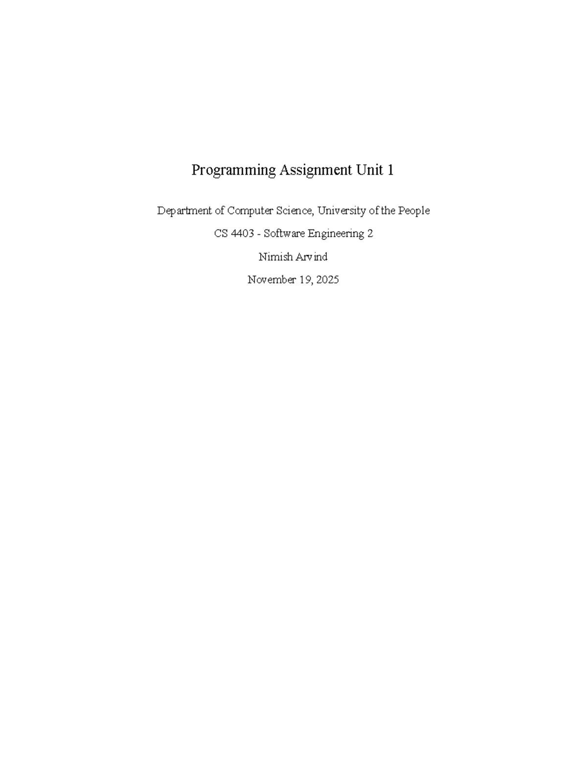 CS 4403 Programming Assignment 1: Team Structure & Software Process ...