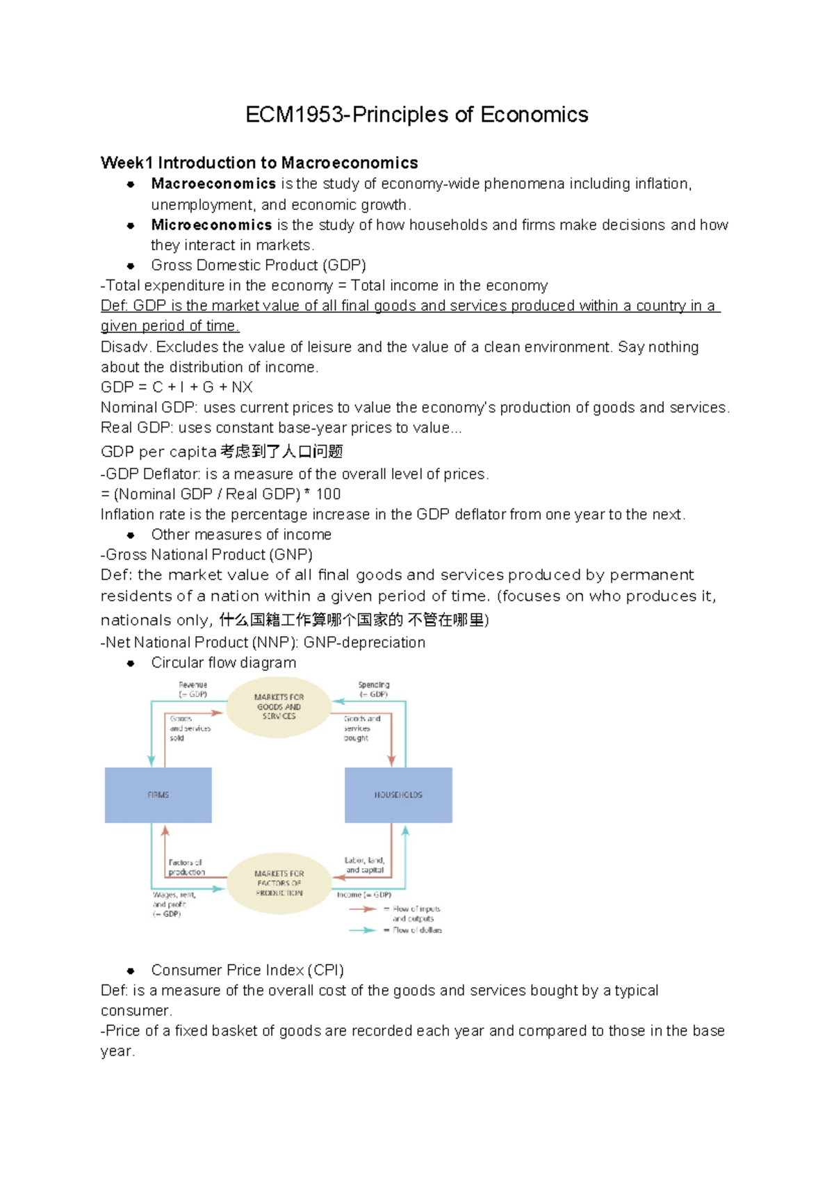 ECM1953 Week 1: Intro to Macroeconomics & Key Concepts - Studocu