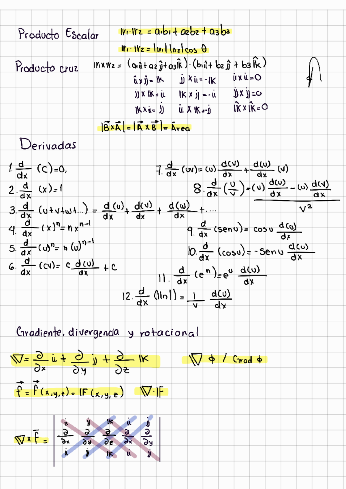 Formulas Mate - Matemáticas III - Studocu