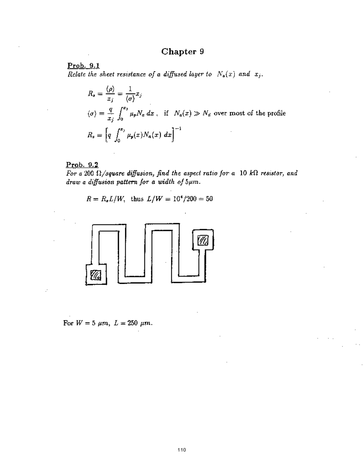 9 - Diffused Layer Resistance & Resistor Design 연습문제 - Studocu