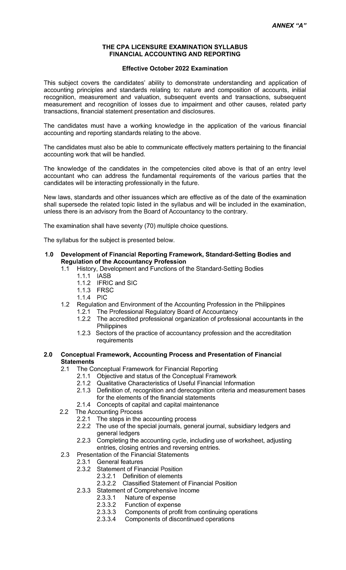 Cpale 2022 Syllabus - Lecture Notes on Financial & Advanced Accounting ...
