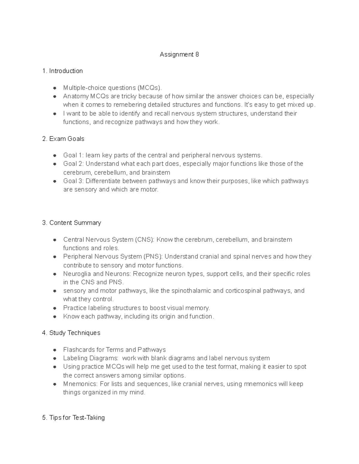 Assignment 8 - Anatomy MCQs are tricky because of how similar the ...
