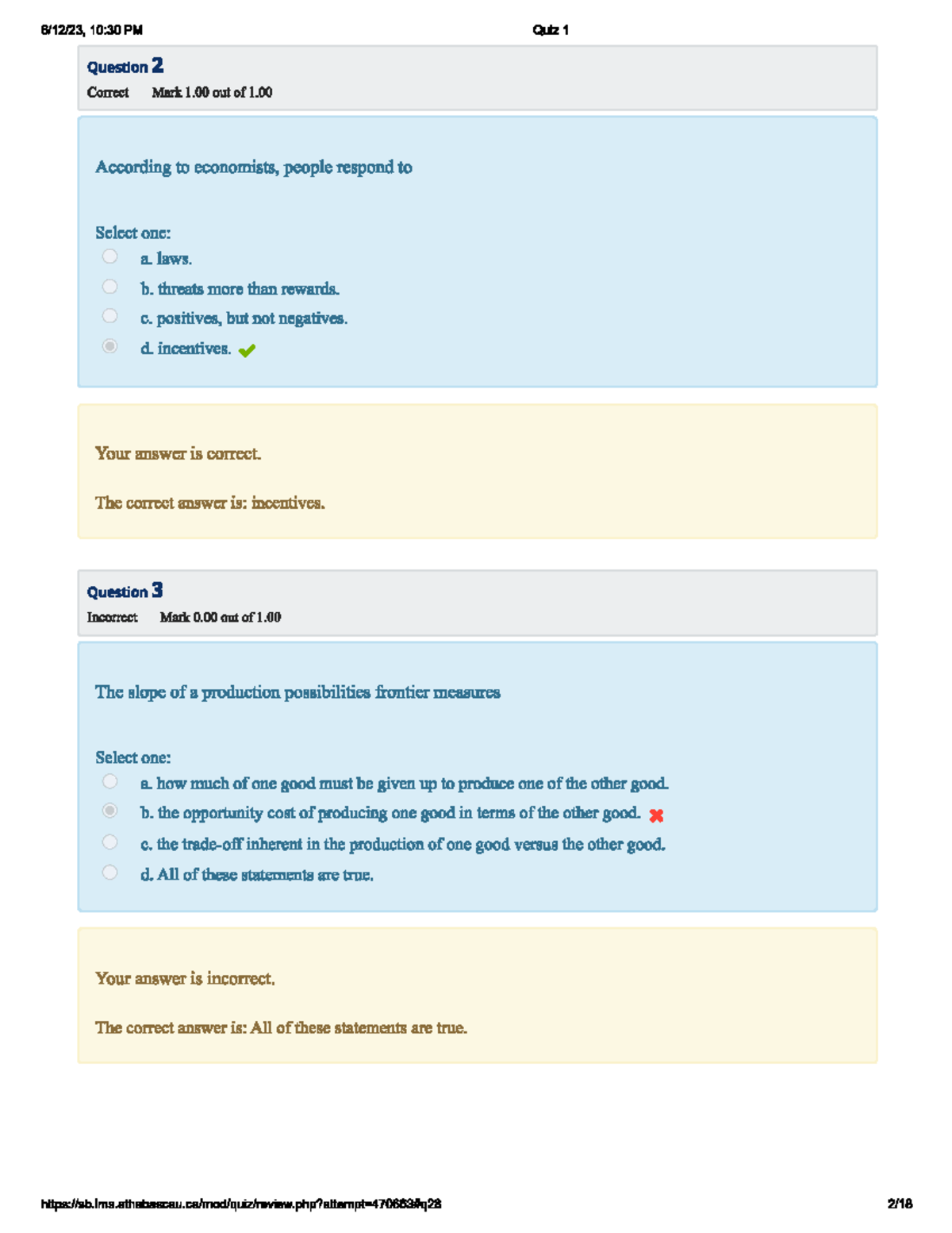 Quiz 1 Microeconomics - Unit 1 Assessment Notes - Studocu