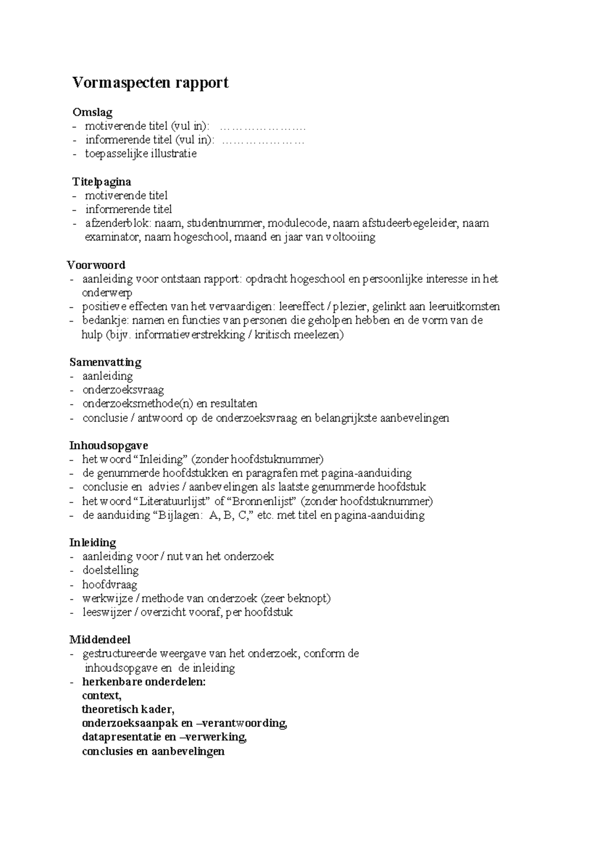 Vormaspecten Rapport - Omslag, Inleiding, en Middendeel Ontwerpen ...