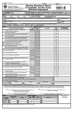 BIR Form 1601-EQ Quarterly Remittance Return - January 2019 (ENCS ...