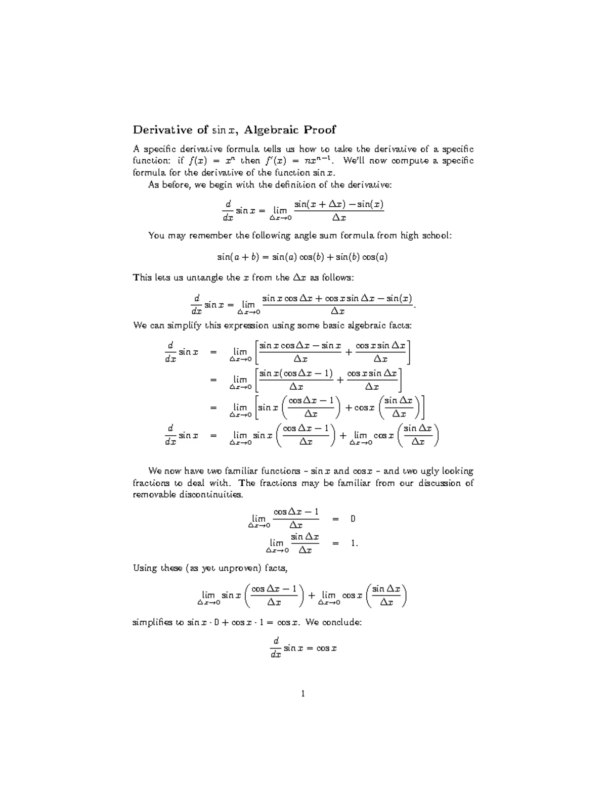 MIT OCW 18.01 Single Variable Calculus: Mean Value Theorem Notes - Studocu