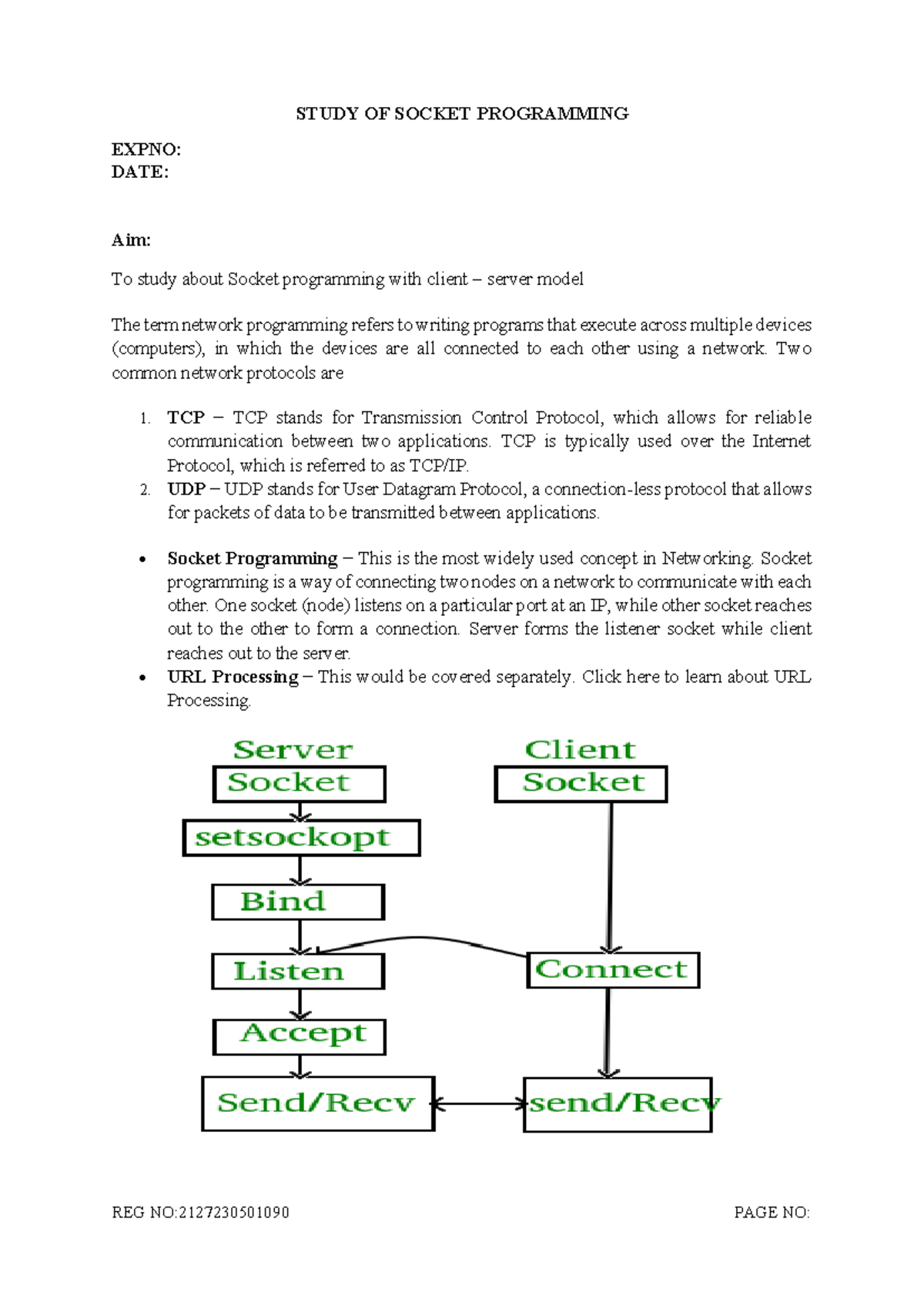Socket Programming Study: Client-Server Model (Course Code: CNN2) - Studocu