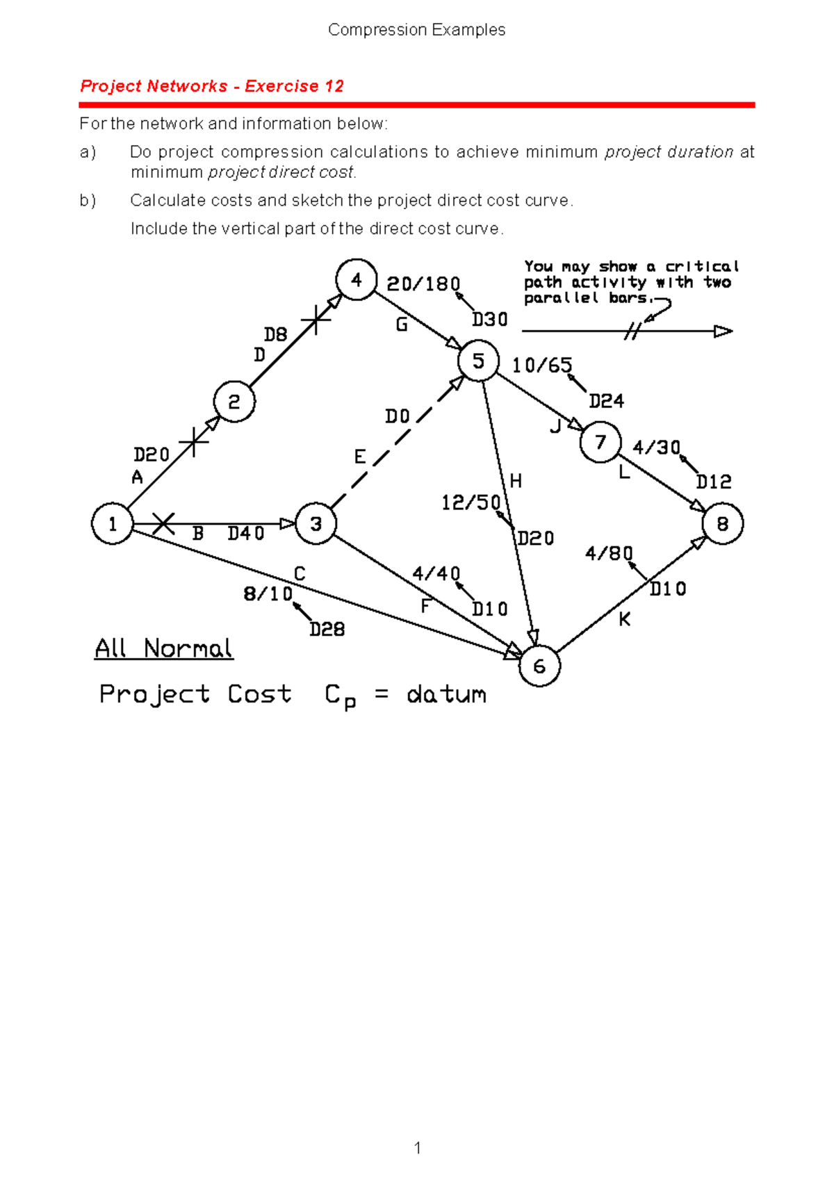 Lecture notes, course project management - Project Networks - Exercise ...