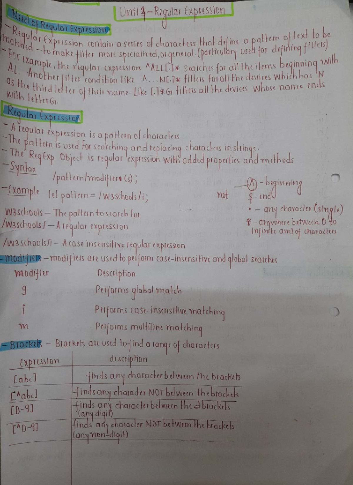 Unit 4 Regular Expression Notes for Electronics & Telecommunications ...