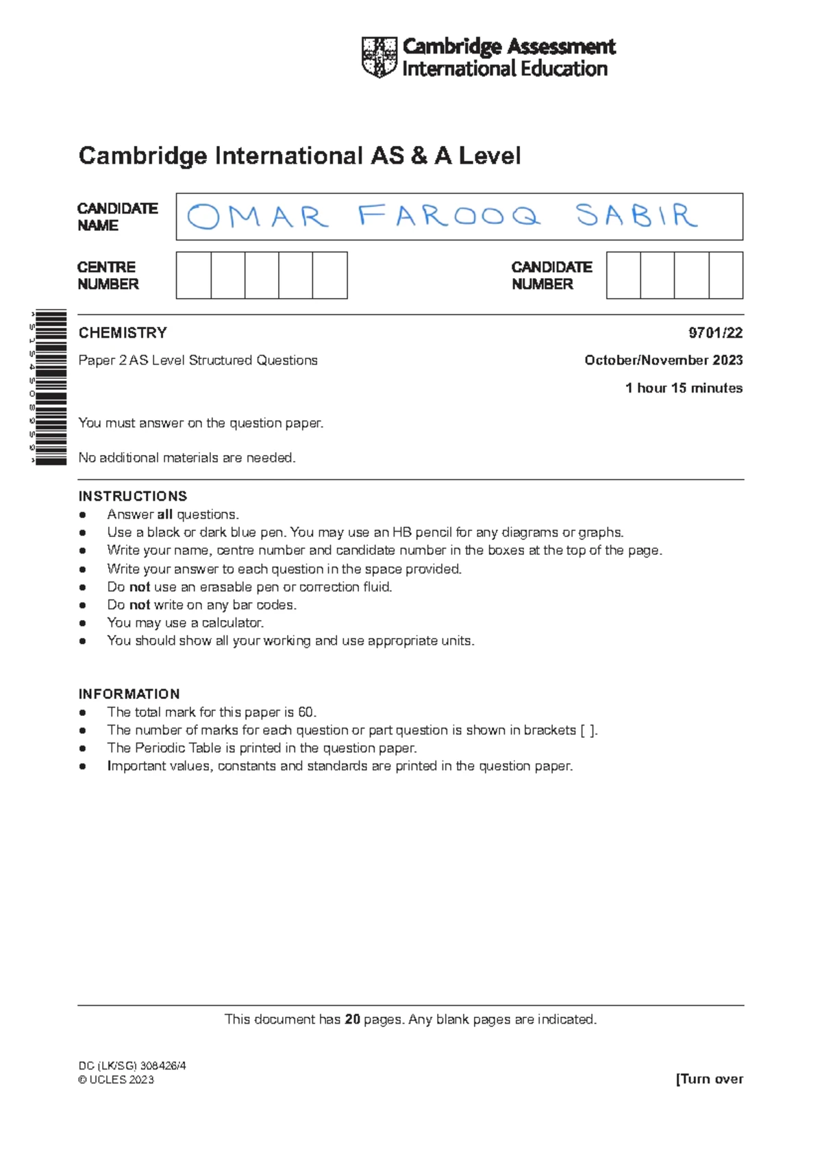 Mock Exam Paper 5 Planning & Analysis - A Level Physics 9702 - Studocu