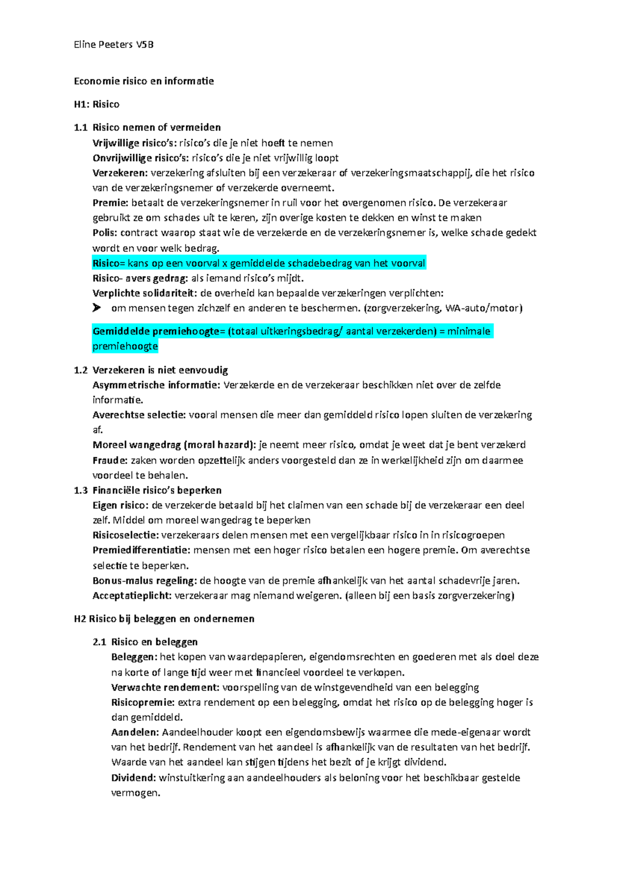 Economie Risico en Informatie: Een Verkenning van Risico's en ...