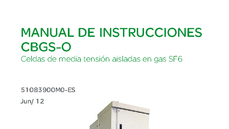 Manual de Instrucciones para Celdas de Media Tensión SF6 - CBGS011060101 - Document Preview