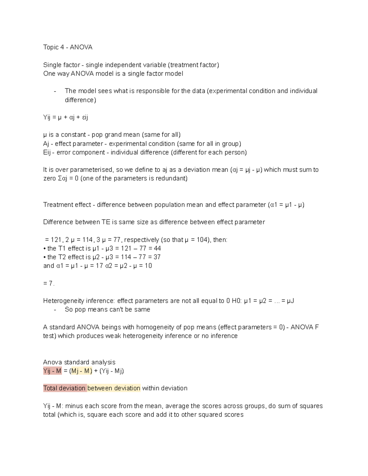 Topic 4 - Anova - this is the lecture notes and youll nedd them - Topic ...
