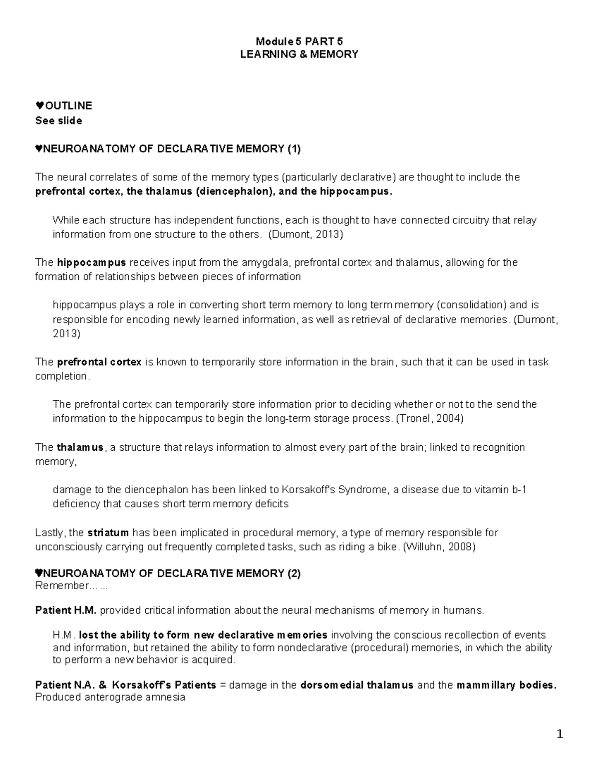 Notes for Module 5 part 5-1 - Module 5 PART 5 LEARNING & MEMORY ♥ ...