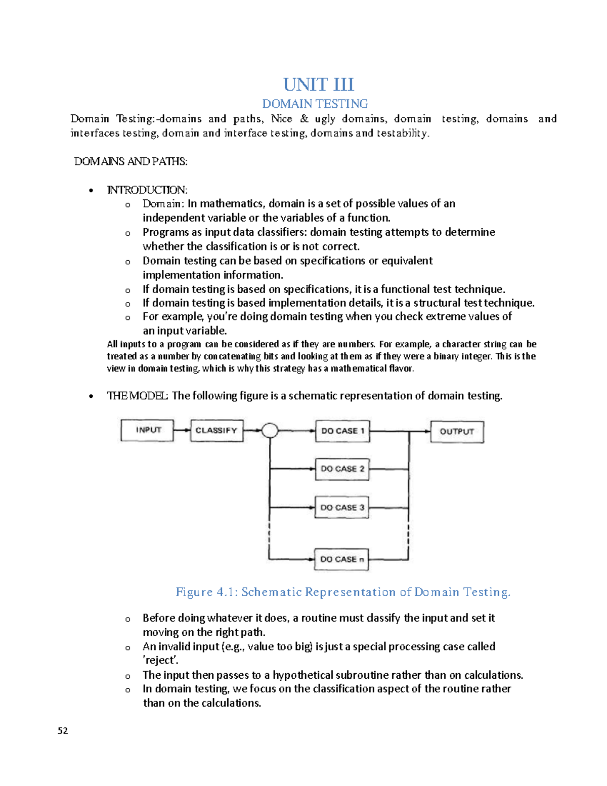 STM UNIT 3 - Domain Testing: Concepts and Strategies - Studocu