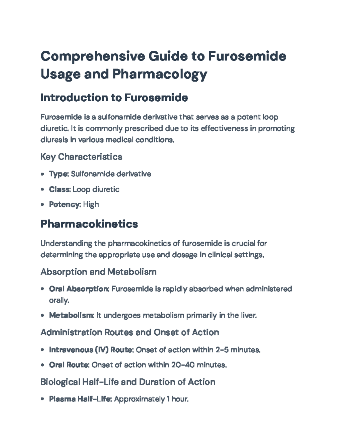 Comprehensive Pharmacology of Furosemide: Usage & Adverse Effects ...
