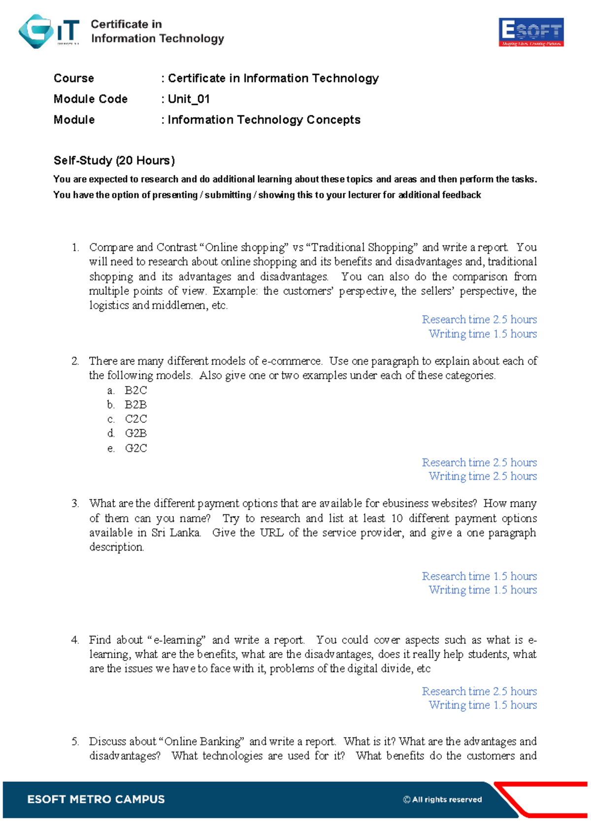 4438-1689228591532-Self Study 1.2 (2) - Page 1 Course : Certificate in ...