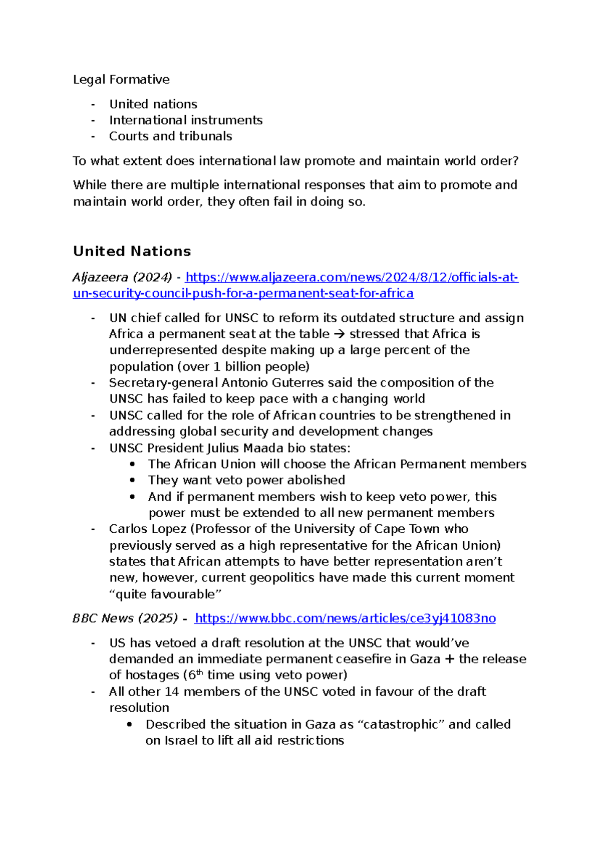 Legal Article Notes: International Law and World Order Analysis - Studocu