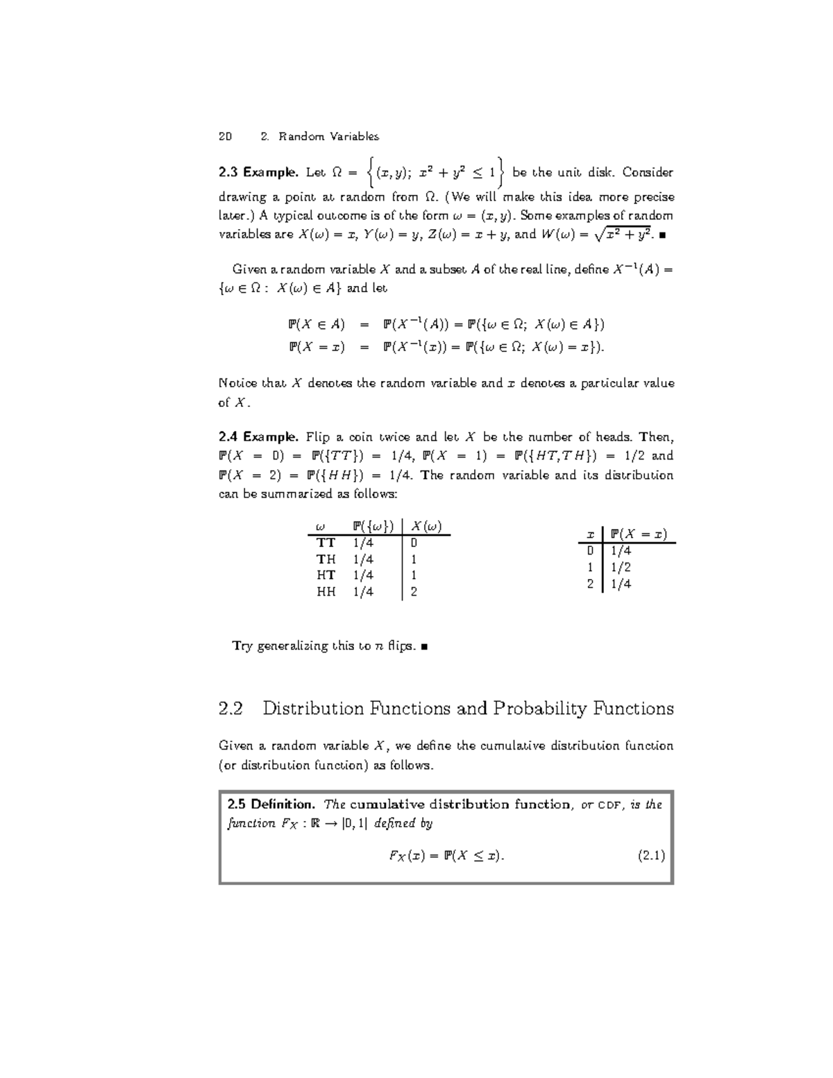 2004 - Wasserman - All of Statistics: Random Variables & Examples - Studocu